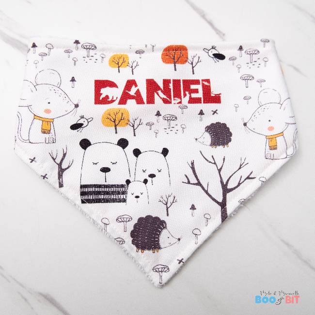 boo and bit Autumn Forest Bibs