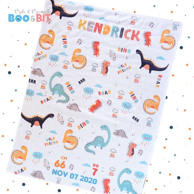 boo and bit Dino Blanket