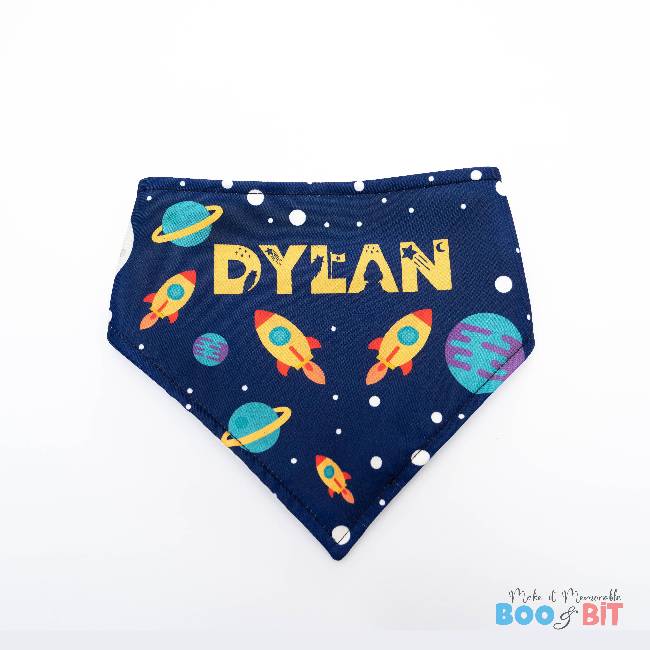 boo and bit Rocket Bib