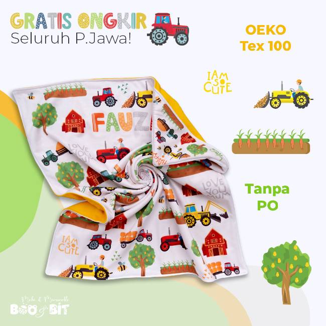 boo and bit Tractor Blanket